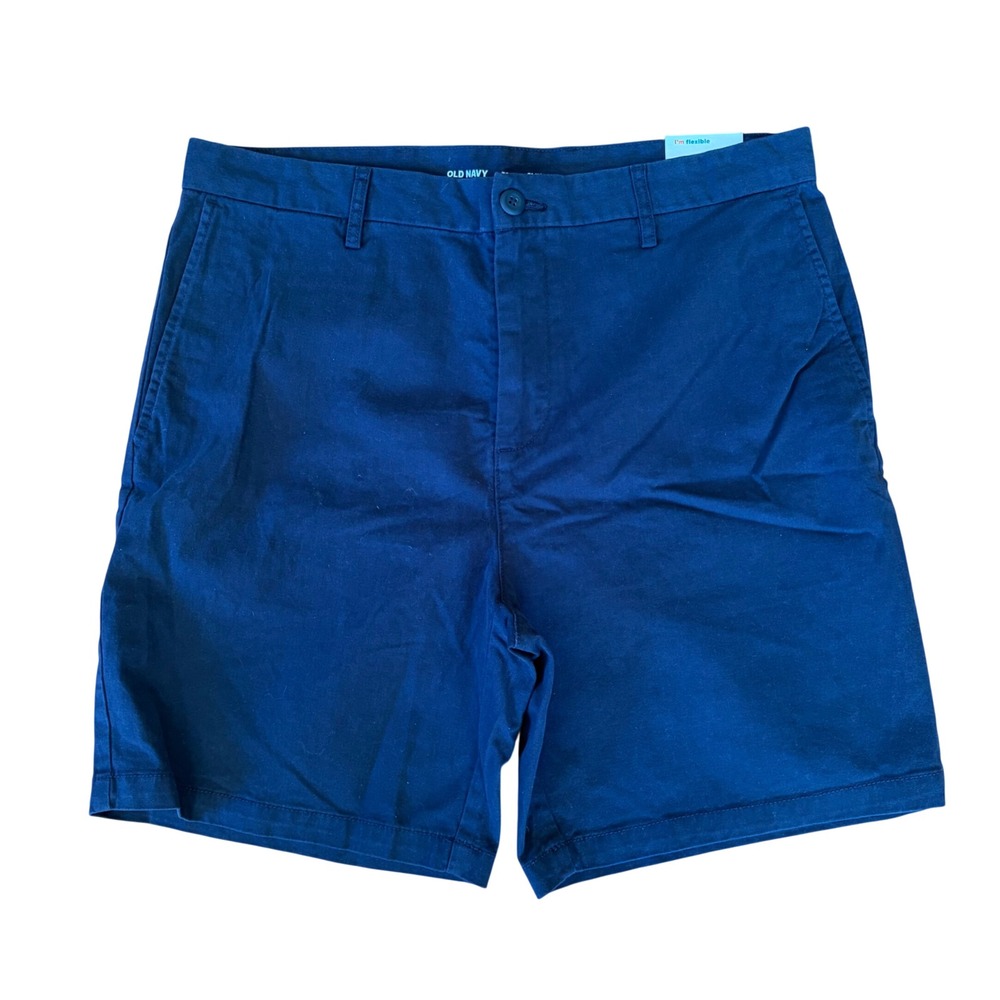 NEW Old Navy Men's Slim Chino Shorts Navy Blue Size 36 8" Inseam Preppy Casual